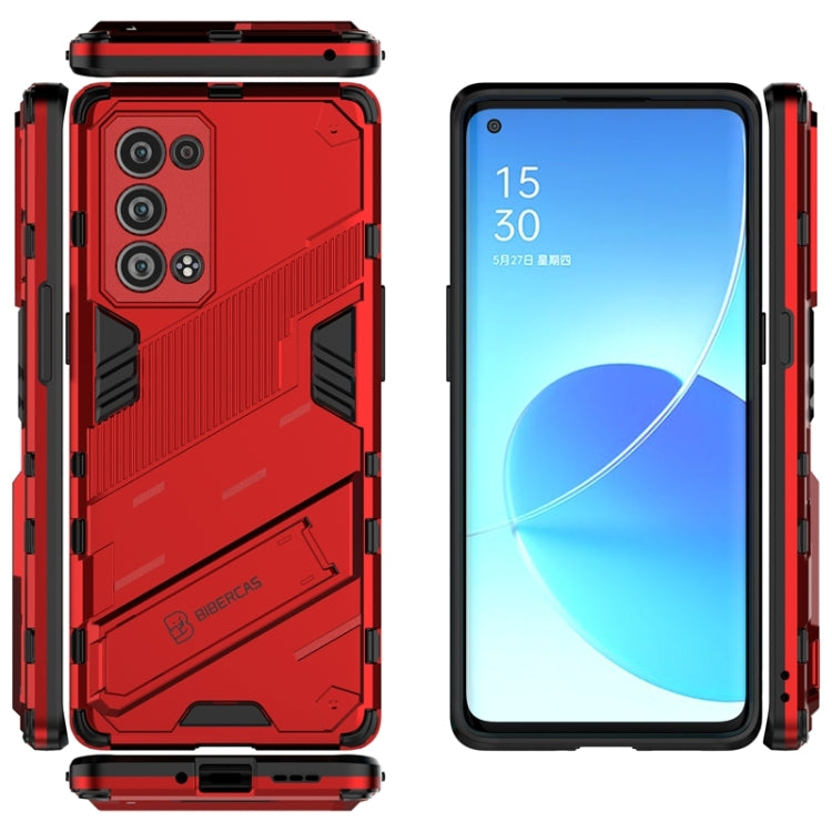 For OPPO Reno6 Pro+ 5G Punk Armor 2 in 1 PC + TPU Shockproof Case with Invisible Holder