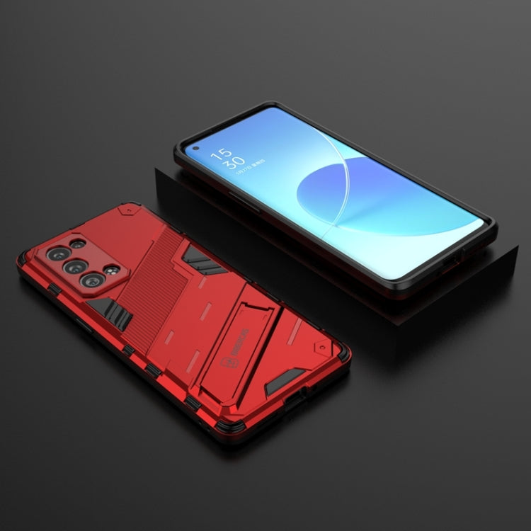For OPPO Reno6 Pro+ 5G Punk Armor 2 in 1 PC + TPU Shockproof Case with Invisible Holder
