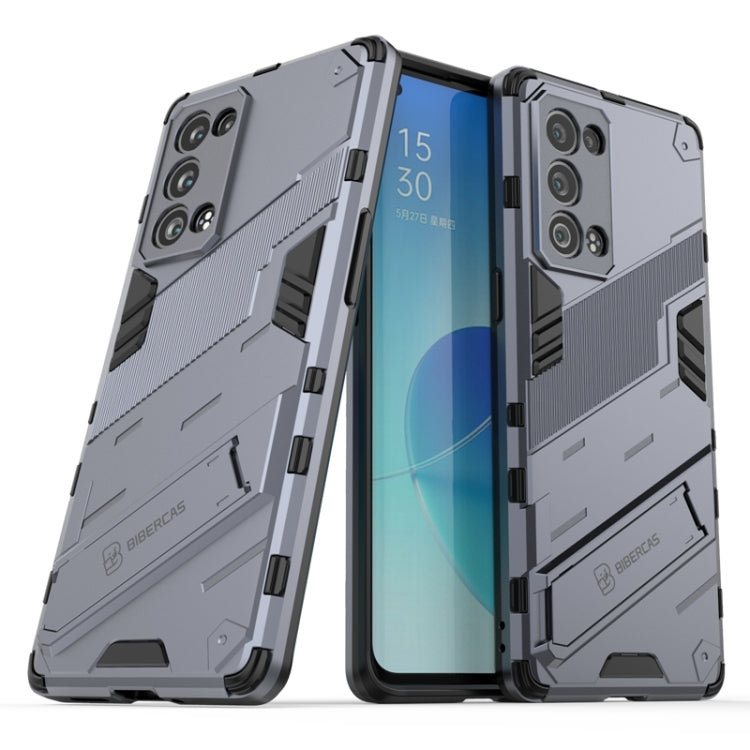 For OPPO Reno6 Pro+ 5G Punk Armor 2 in 1 PC + TPU Shockproof Case with Invisible Holder