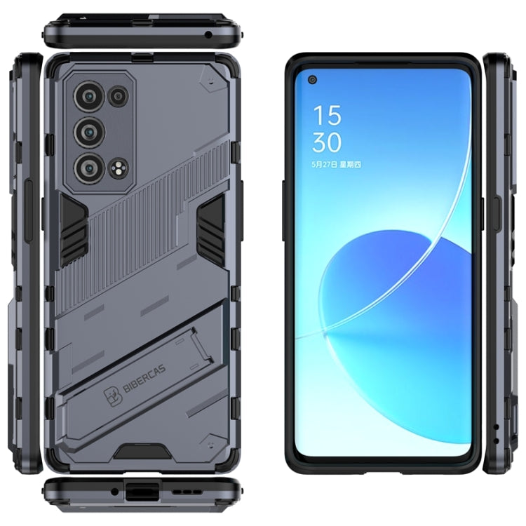For OPPO Reno6 Pro+ 5G Punk Armor 2 in 1 PC + TPU Shockproof Case with Invisible Holder
