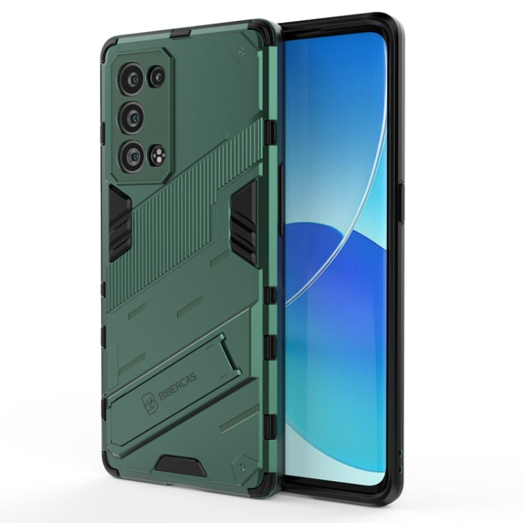 For OPPO Reno6 Pro+ 5G Punk Armor 2 in 1 PC + TPU Shockproof Case with Invisible Holder