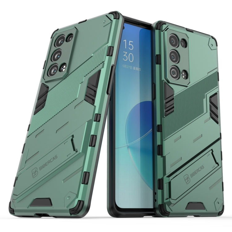 For OPPO Reno6 Pro+ 5G Punk Armor 2 in 1 PC + TPU Shockproof Case with Invisible Holder