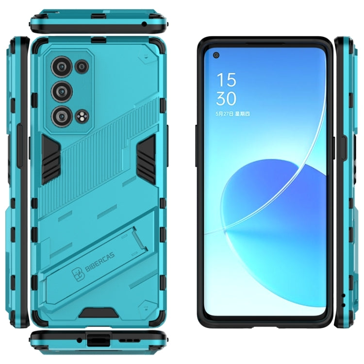 For OPPO Reno6 Pro+ 5G Punk Armor 2 in 1 PC + TPU Shockproof Case with Invisible Holder