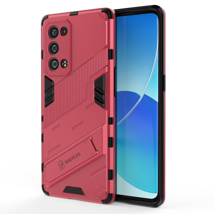 For OPPO Reno6 Pro+ 5G Punk Armor 2 in 1 PC + TPU Shockproof Case with Invisible Holder