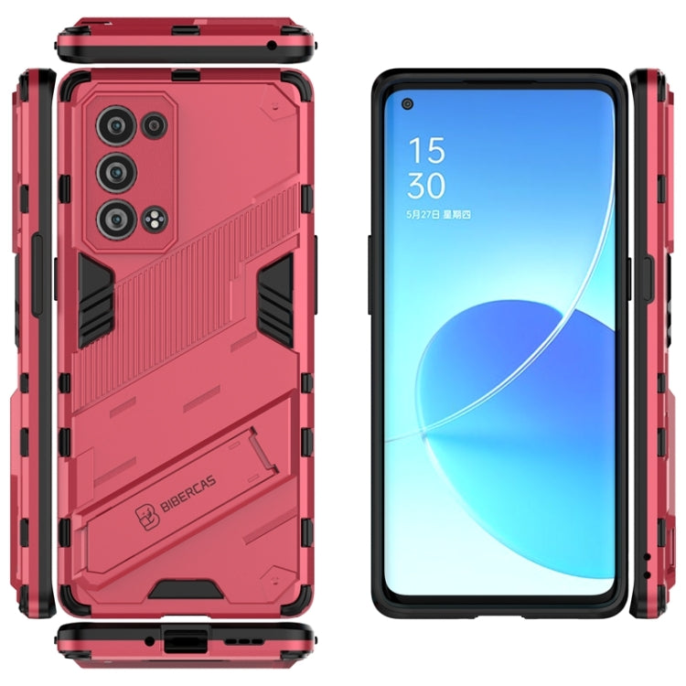 For OPPO Reno6 Pro+ 5G Punk Armor 2 in 1 PC + TPU Shockproof Case with Invisible Holder