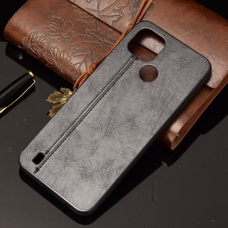 For OPPO Realme C21 Shockproof Sewing Cow Pattern Skin PC + PU + TPU Case