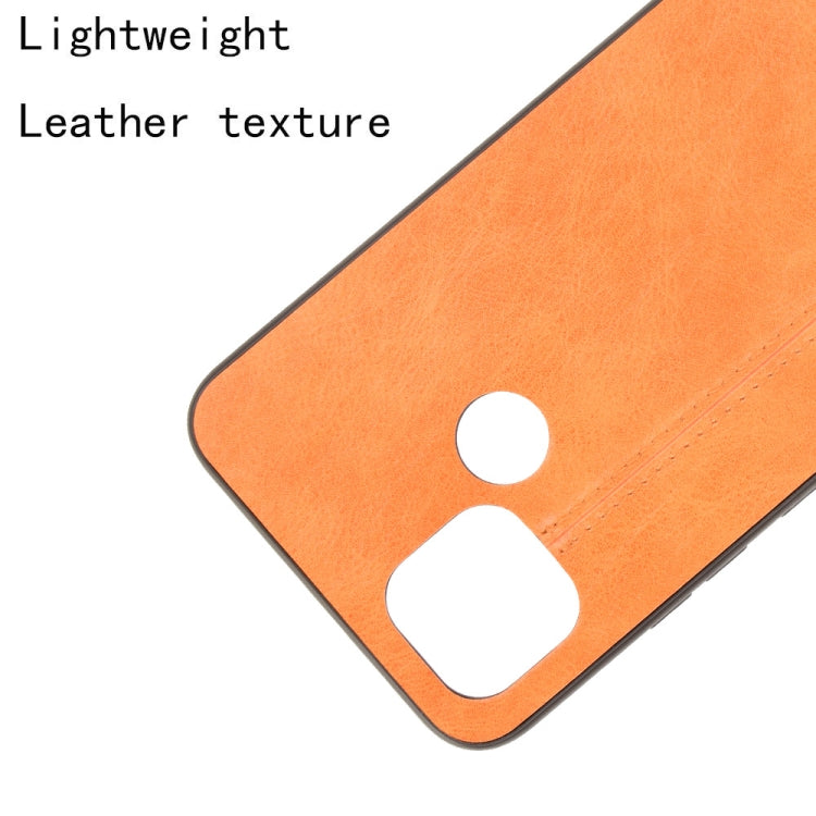 For OPPO Realme C21 Shockproof Sewing Cow Pattern Skin PC + PU + TPU Case