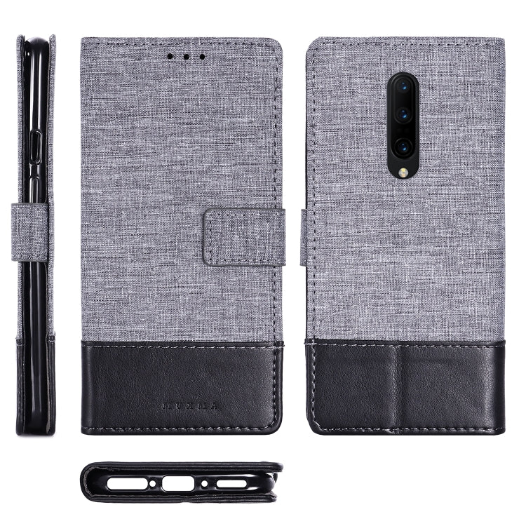 For OnePlus 7 Pro MUXMA MX102 Horizontal Flip Canvas Leather Case with Stand & Card Slot & Wallet Function