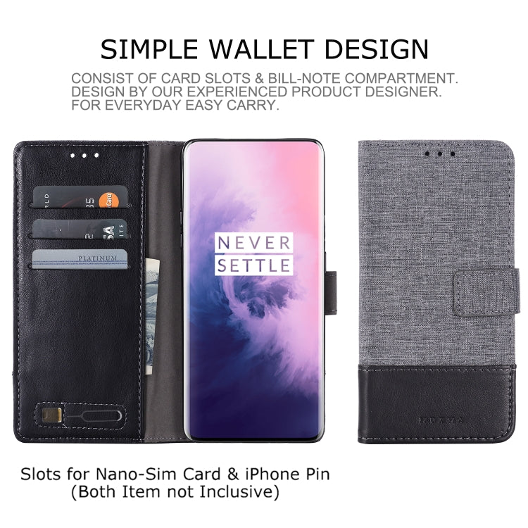 For OnePlus 7 Pro MUXMA MX102 Horizontal Flip Canvas Leather Case with Stand & Card Slot & Wallet Function