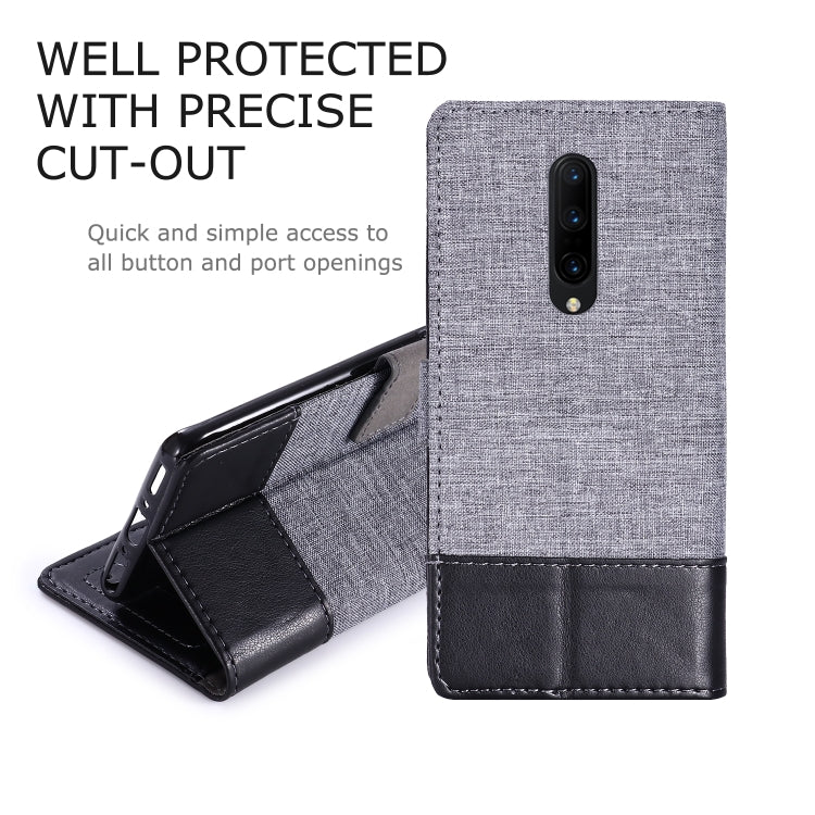 For OnePlus 7 Pro MUXMA MX102 Horizontal Flip Canvas Leather Case with Stand & Card Slot & Wallet Function