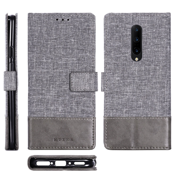 For OnePlus 7 Pro MUXMA MX102 Horizontal Flip Canvas Leather Case with Stand & Card Slot & Wallet Function