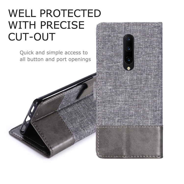 For OnePlus 7 Pro MUXMA MX102 Horizontal Flip Canvas Leather Case with Stand & Card Slot & Wallet Function