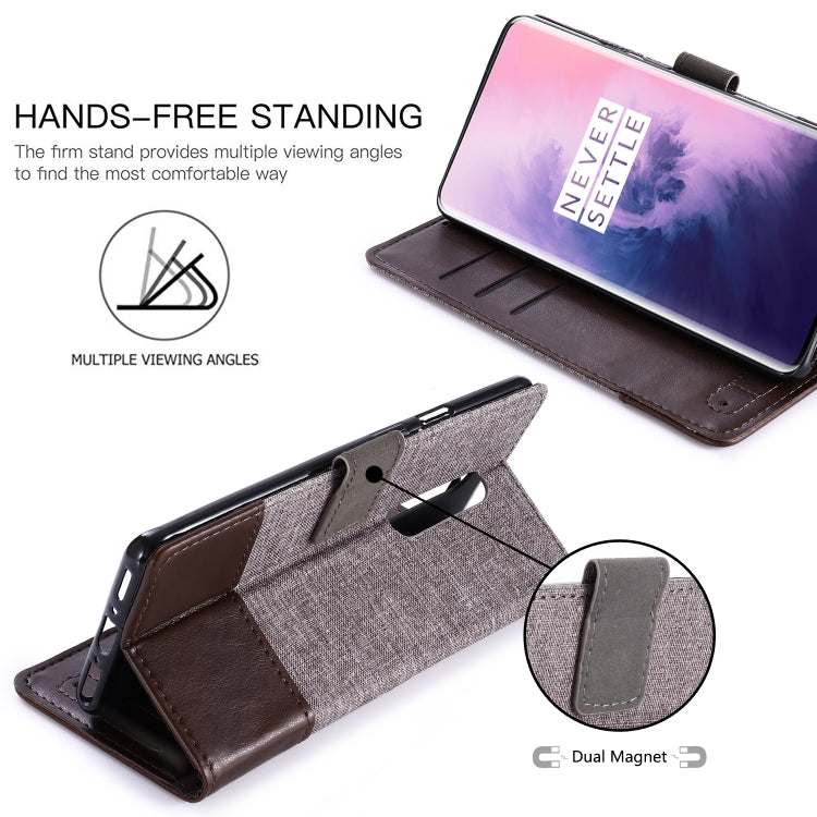 For OnePlus 7 Pro MUXMA MX102 Horizontal Flip Canvas Leather Case with Stand & Card Slot & Wallet Function
