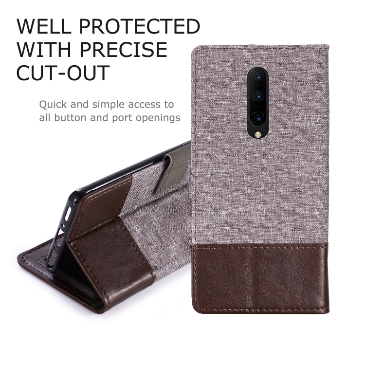 For OnePlus 7 Pro MUXMA MX102 Horizontal Flip Canvas Leather Case with Stand & Card Slot & Wallet Function