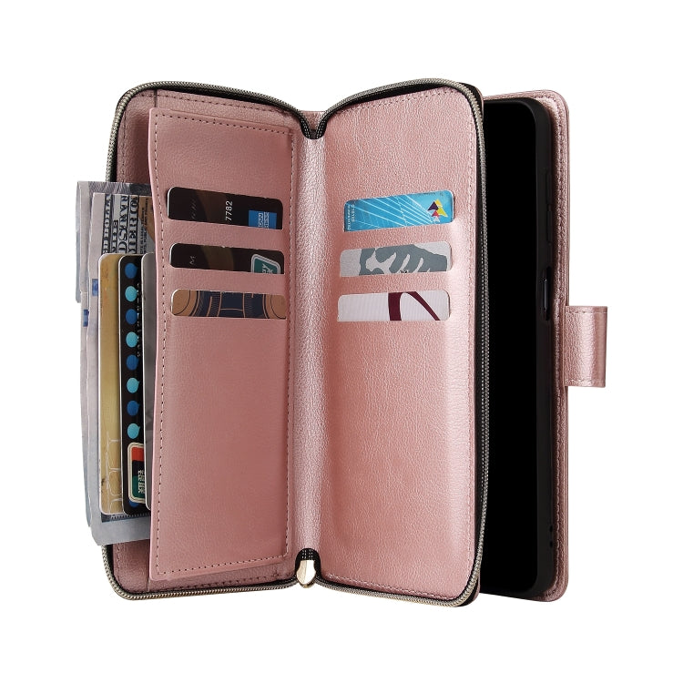 For Samsung Galaxy A12 5G Zipper Wallet Bag Horizontal Flip PU Leather Case with Holder & 9 Card Slots & Wallet & Lanyard & Photo Frame
