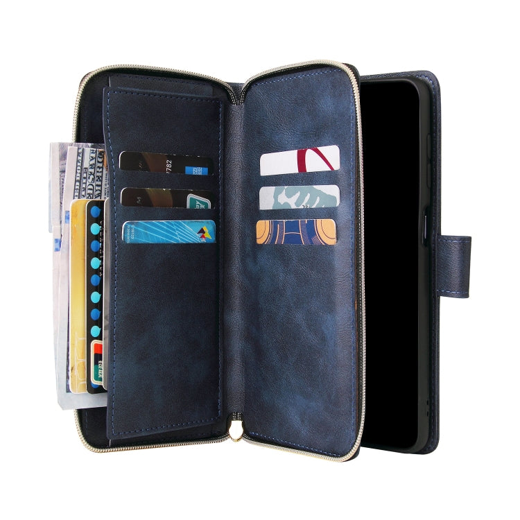 For Samsung Galaxy A12 5G Zipper Wallet Bag Horizontal Flip PU Leather Case with Holder & 9 Card Slots & Wallet & Lanyard & Photo Frame