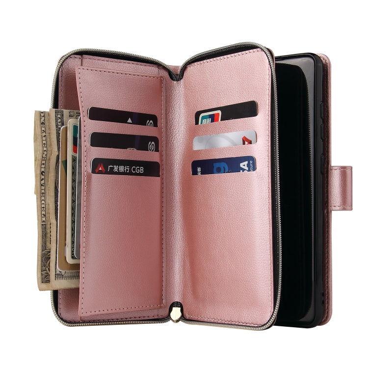 For Samsung Galaxy A52 5G Zipper Wallet Bag Horizontal Flip PU Leather Case with Holder & 9 Card Slots & Wallet & Lanyard & Photo Frame
