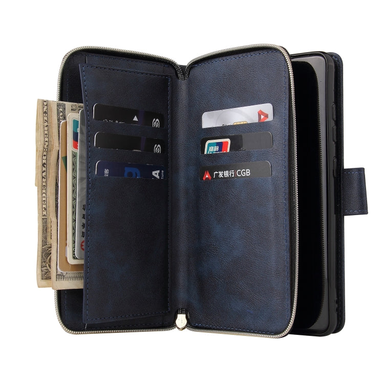 For Samsung Galaxy A52 5G Zipper Wallet Bag Horizontal Flip PU Leather Case with Holder & 9 Card Slots & Wallet & Lanyard & Photo Frame