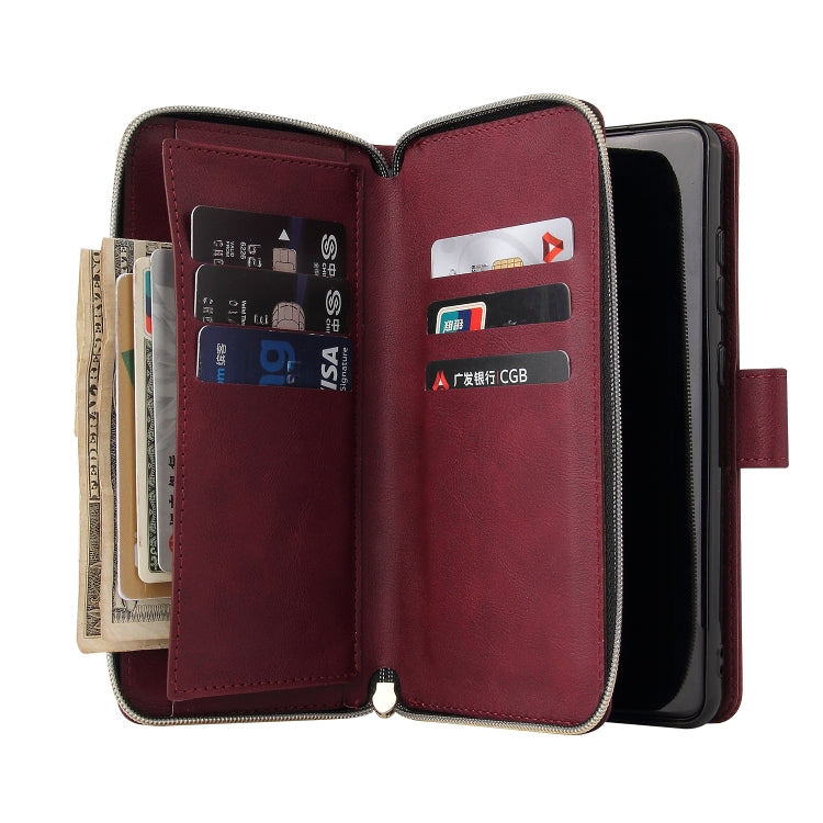 For Samsung Galaxy A52 5G Zipper Wallet Bag Horizontal Flip PU Leather Case with Holder & 9 Card Slots & Wallet & Lanyard & Photo Frame