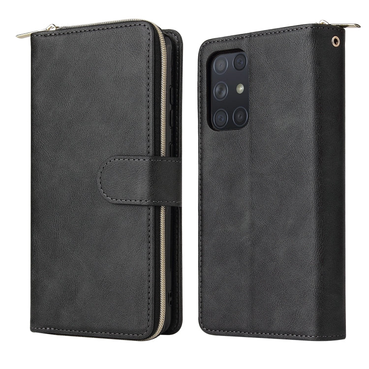 For Samsung Galaxy A72 5G Zipper Wallet Bag Horizontal Flip PU Leather Case with Holder & 9 Card Slots & Wallet & Lanyard & Photo Frame