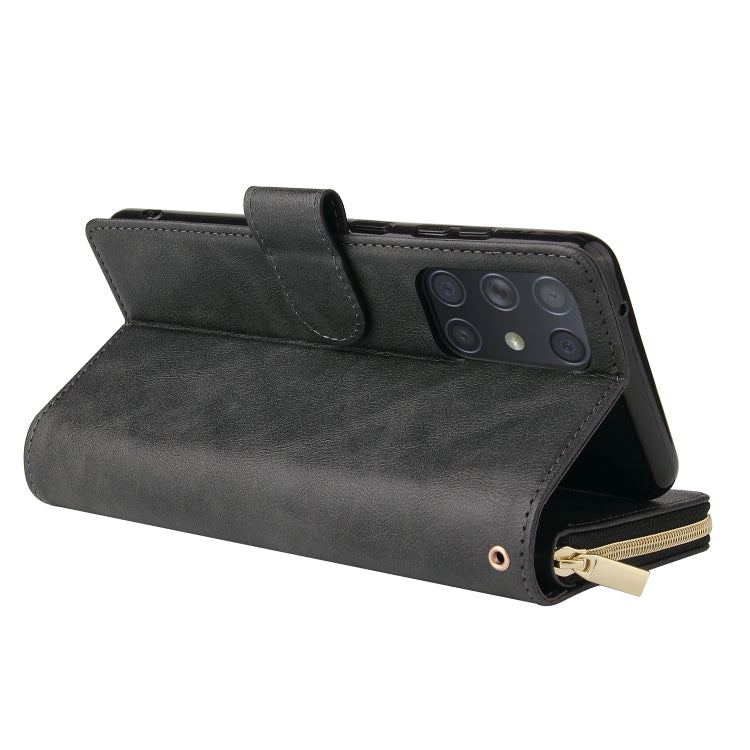 For Samsung Galaxy A72 5G Zipper Wallet Bag Horizontal Flip PU Leather Case with Holder & 9 Card Slots & Wallet & Lanyard & Photo Frame