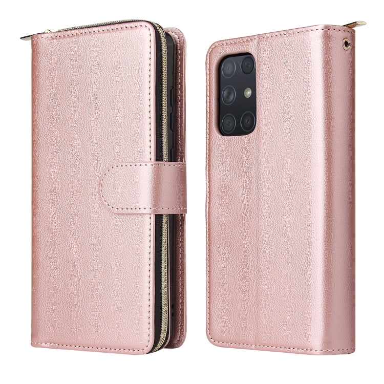 For Samsung Galaxy A72 5G Zipper Wallet Bag Horizontal Flip PU Leather Case with Holder & 9 Card Slots & Wallet & Lanyard & Photo Frame