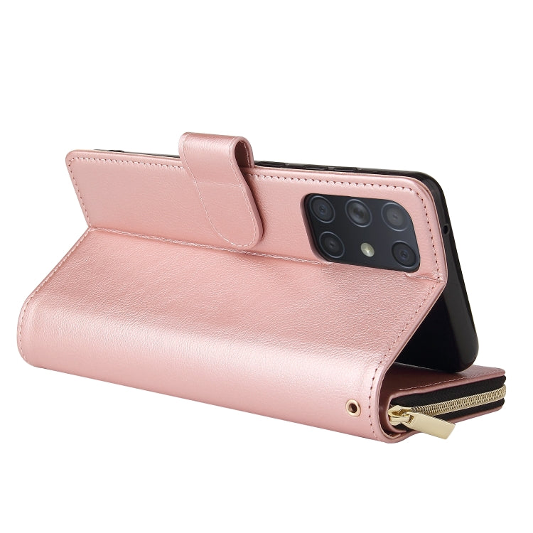 For Samsung Galaxy A72 5G Zipper Wallet Bag Horizontal Flip PU Leather Case with Holder & 9 Card Slots & Wallet & Lanyard & Photo Frame