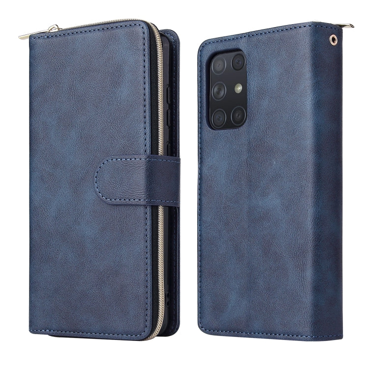 For Samsung Galaxy A72 5G Zipper Wallet Bag Horizontal Flip PU Leather Case with Holder & 9 Card Slots & Wallet & Lanyard & Photo Frame