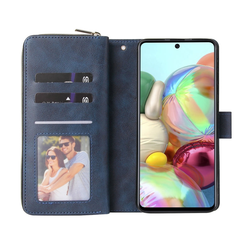 For Samsung Galaxy A72 5G Zipper Wallet Bag Horizontal Flip PU Leather Case with Holder & 9 Card Slots & Wallet & Lanyard & Photo Frame