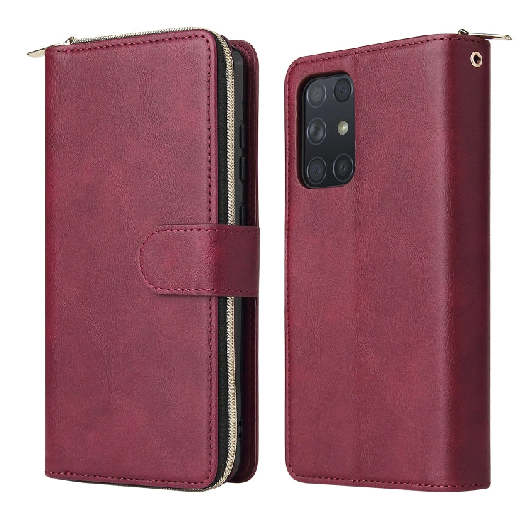For Samsung Galaxy A72 5G Zipper Wallet Bag Horizontal Flip PU Leather Case with Holder & 9 Card Slots & Wallet & Lanyard & Photo Frame