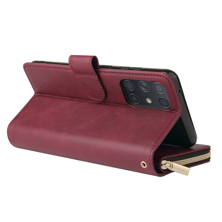 For Samsung Galaxy A72 5G Zipper Wallet Bag Horizontal Flip PU Leather Case with Holder & 9 Card Slots & Wallet & Lanyard & Photo Frame