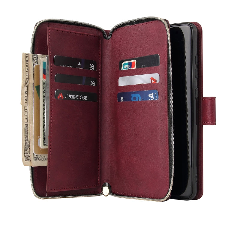 For Samsung Galaxy A72 5G Zipper Wallet Bag Horizontal Flip PU Leather Case with Holder & 9 Card Slots & Wallet & Lanyard & Photo Frame
