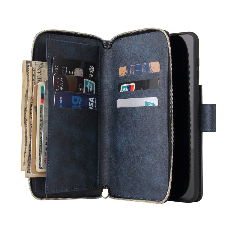 For Samsung Galaxy S21+ Zipper Wallet Bag Horizontal Flip PU Leather Case with Holder & 9 Card Slots & Wallet & Lanyard & Photo Frame