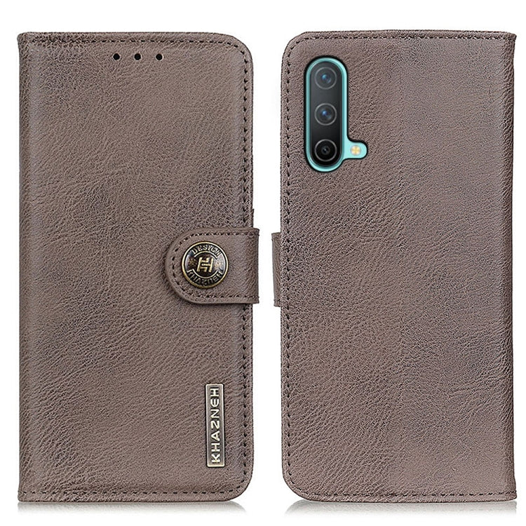 For OnePlus Nord CE 5G KHAZNEH Cowhide Texture Horizontal Flip Leather Case with Holder & Card Slots & Wallet