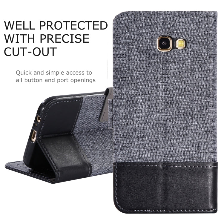 For Galaxy A7 (2017) MUXMA MX102 Horizontal Flip Canvas Leather Case with Stand & Card Slot & Wallet Function