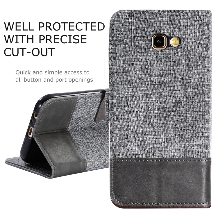 For Galaxy A7 (2017) MUXMA MX102 Horizontal Flip Canvas Leather Case with Stand & Card Slot & Wallet Function