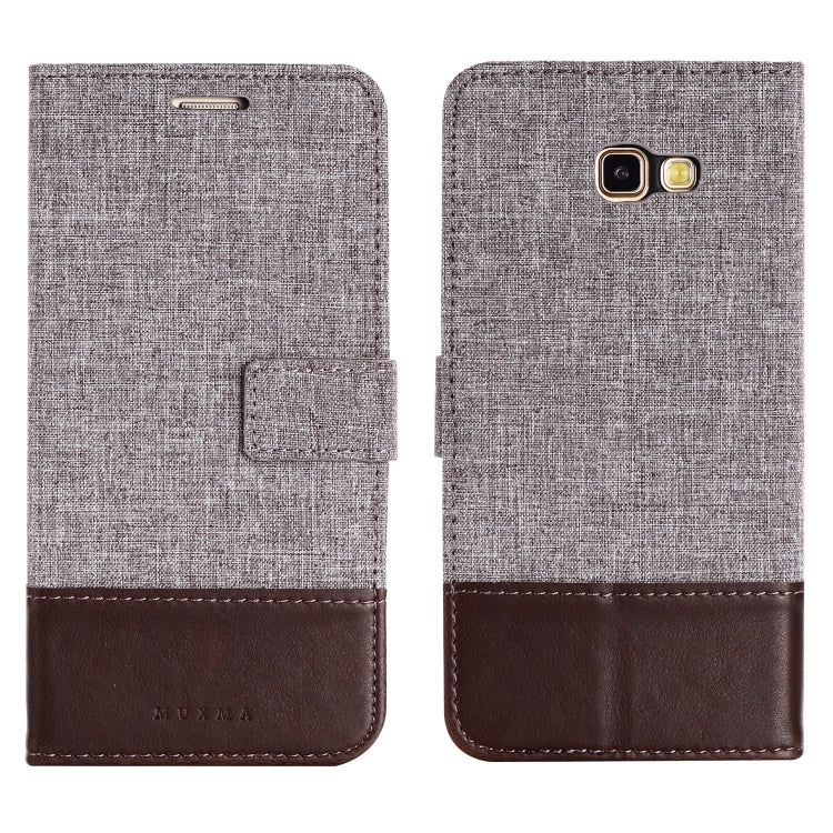 For Galaxy A7 (2017) MUXMA MX102 Horizontal Flip Canvas Leather Case with Stand & Card Slot & Wallet Function