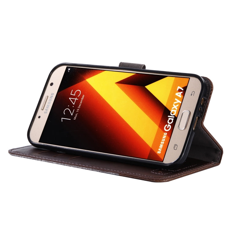For Galaxy A7 (2017) MUXMA MX102 Horizontal Flip Canvas Leather Case with Stand & Card Slot & Wallet Function