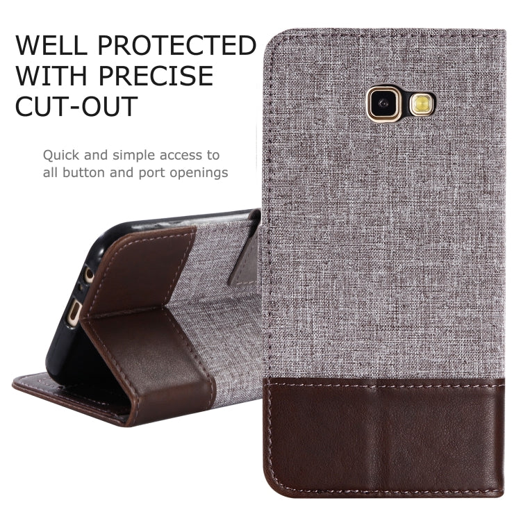 For Galaxy A7 (2017) MUXMA MX102 Horizontal Flip Canvas Leather Case with Stand & Card Slot & Wallet Function