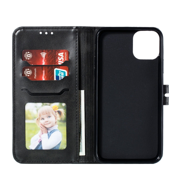 For iPhone 13 Pro Embossed Happy Cat Pattern Horizontal Flip Leather Case with Holder & Card Slots & Wallet