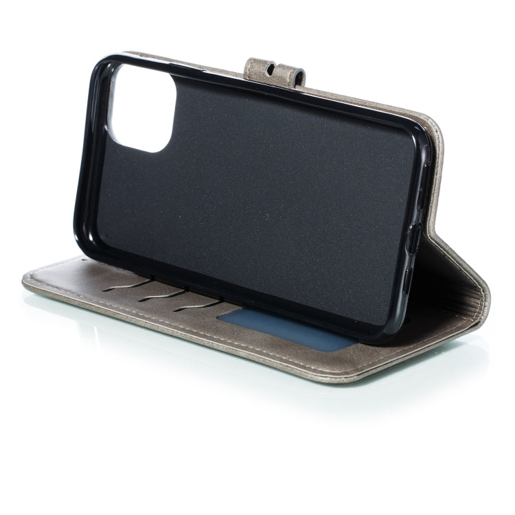 For iPhone 13 Pro Embossed Happy Cat Pattern Horizontal Flip Leather Case with Holder & Card Slots & Wallet