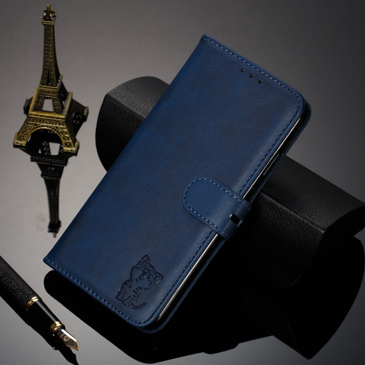 For iPhone 13 Pro Embossed Happy Cat Pattern Horizontal Flip Leather Case with Holder & Card Slots & Wallet