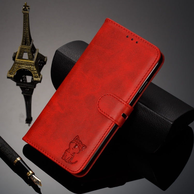 For iPhone 13 Pro Embossed Happy Cat Pattern Horizontal Flip Leather Case with Holder & Card Slots & Wallet
