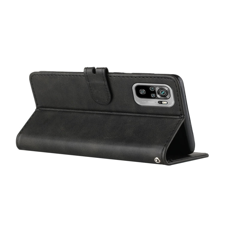 For Xiaomi Redmi Note 10 Stitching Style 2-Color Cow Texture Horizontal Flip PU Leather Case with Holder & Card Slot & Lanyard