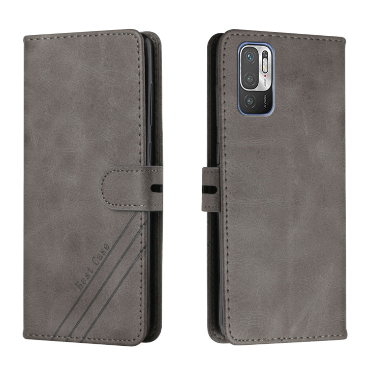For Xiaomi Redmi Note 10 5G Stitching Style 2-Color Cow Texture Horizontal Flip PU Leather Case with Holder & Card Slot & Lanyard