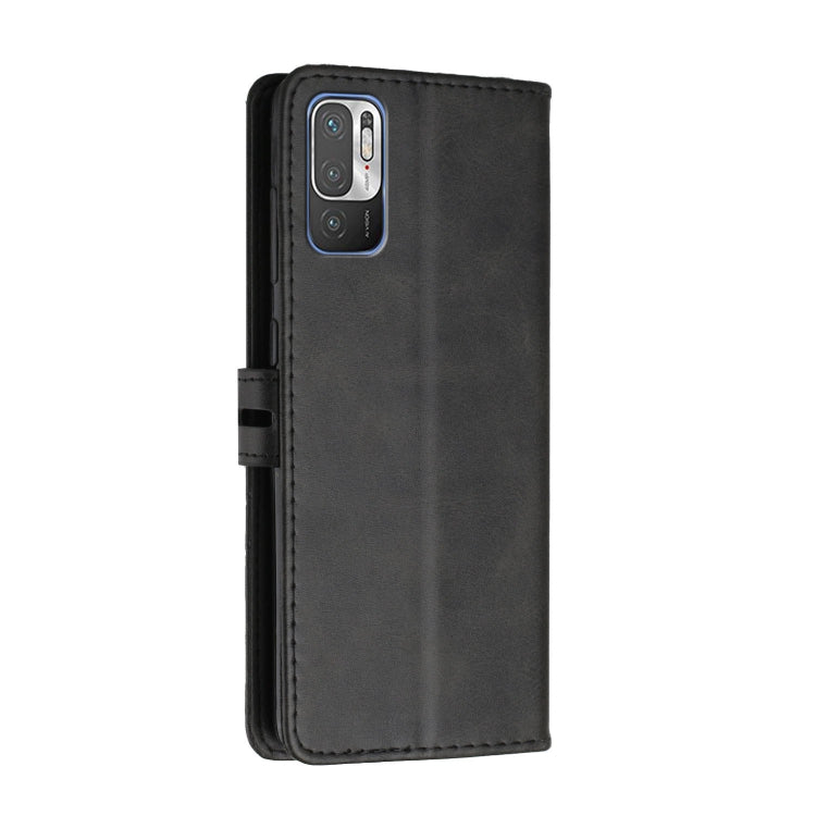 For Xiaomi Redmi Note 10 5G Stitching Style 2-Color Cow Texture Horizontal Flip PU Leather Case with Holder & Card Slot & Lanyard