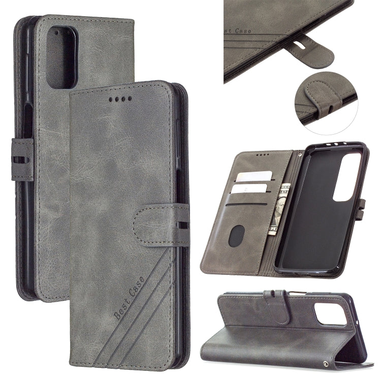 For Xiaomi Mi 10T Pro 5G Stitching Style 2-Color Cow Texture Horizontal Flip PU Leather Case with Holder & Card Slot & Lanyard