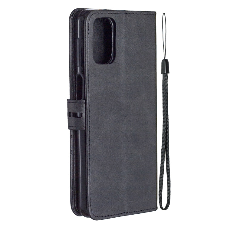 For Xiaomi Mi 10T Pro 5G Stitching Style 2-Color Cow Texture Horizontal Flip PU Leather Case with Holder & Card Slot & Lanyard