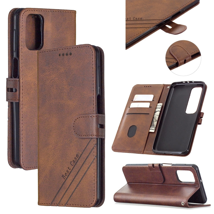 For Xiaomi Mi 10T Pro 5G Stitching Style 2-Color Cow Texture Horizontal Flip PU Leather Case with Holder & Card Slot & Lanyard