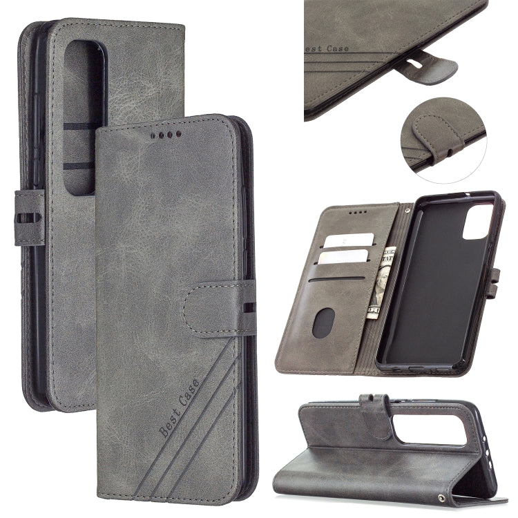 For Xiaomi Mi 10 Ultra Stitching Style 2-Color Cow Texture Horizontal Flip PU Leather Case with Holder & Card Slot & Lanyard